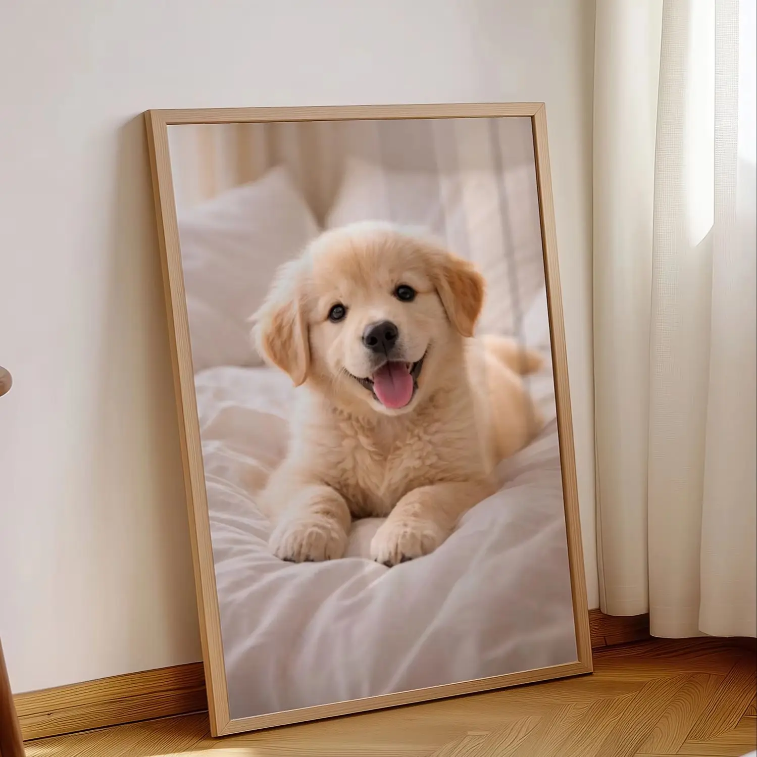 Custom Photo Canvas Print Personalized Unframed Wall Art for Pet Lovers,Custom Poster for Bedroom Decor&Pet Holiday Memory Gift