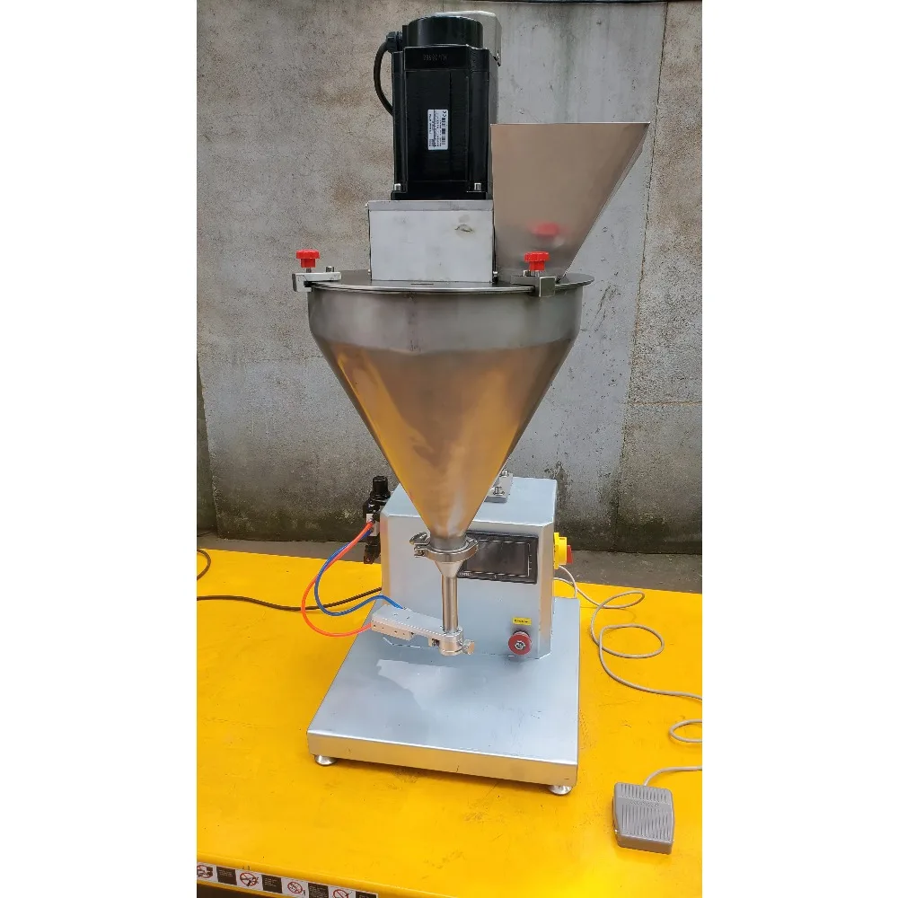 Máquina llenadora de polvo semiautomática de escritorio TOSPF200-1, máquina llenadora de tornillos para tarros, botellas, latas y tubos