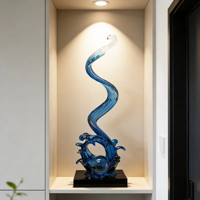 Home Decor Resin Sculpture Wind And Water Rising Ornaments,Living Room Foyer,TV Cabinet,Office Art Decoration Gift