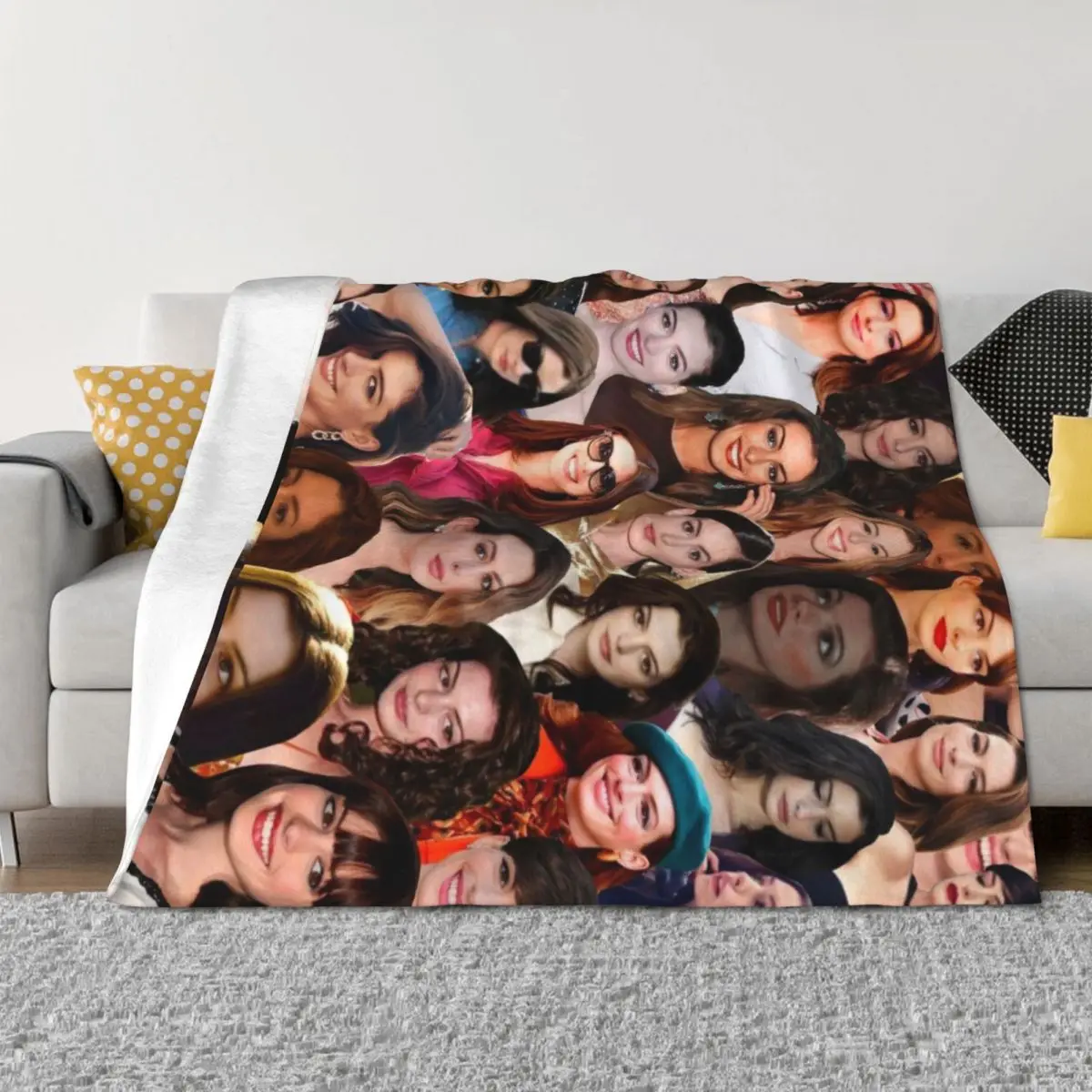 Anne Hathaway Photo Collage Throw Blanket Weighted manga Plush Thermals For Travel Blankets