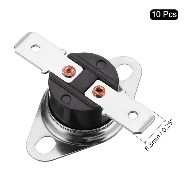 A05G-KSD301 10 шт. Термостат 70 °   C/158 °   F 10A нормально закрытый N. C регулируемый защелкивающийся дисковый переключатель температуры для микроволновой печи, духовки