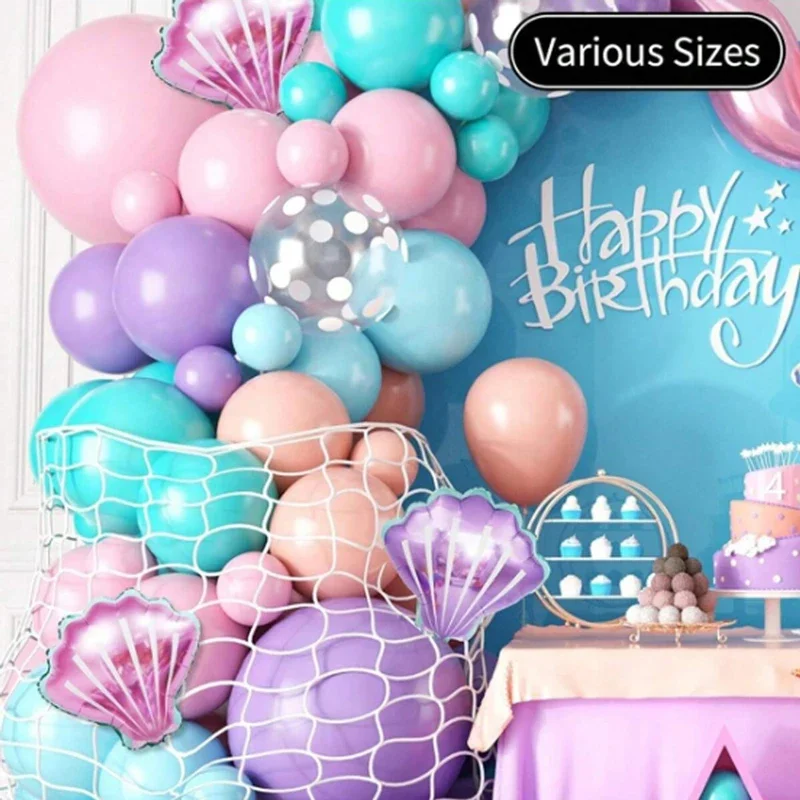 127-teiliges Set mit Meerjungfrau-Ballonbogen und Kranz – Partydekorationen mit Ozeanmotiv | Perfekt für Geburtstagsfeiern mit Unterwasserthema – Detail 4