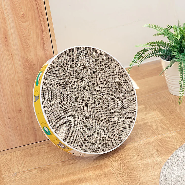 

Small Round Cat Litter Cat Scratching Board Corrugated Paper Cat Litter Cat Toy Cat Sharpening Paws Scratch Resistant