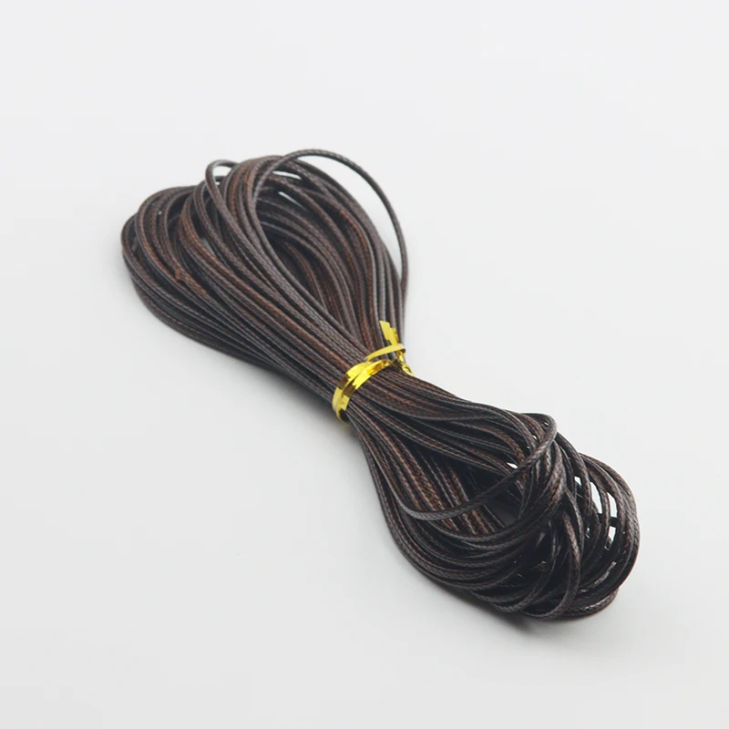 5/10Yard 1.0/1.5/2.0MM Brown Leather Rope Braided Wax Thread DIY Jewelry Making Necklace Bracelet Beaded Rope
