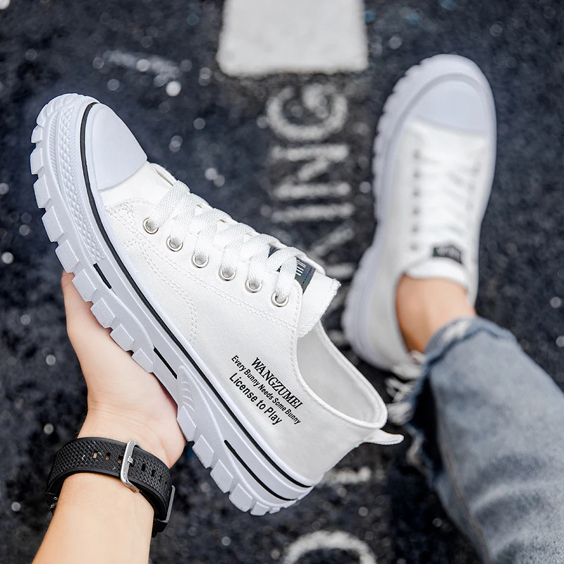 Fashion Outdoor High Quality Sneakers Comfortable Low-Top Men Tennis Shoes Men's Canvas Shoes Summer Breathable Men Casual Shoes