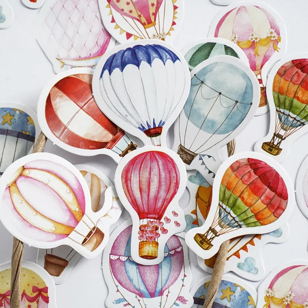 46Pcs/Set Cartoon Colorful Hot Air Balloon Sticker for Gift Packing Album Planner Journal Arts Craft Scrapbooking DIY Sticker