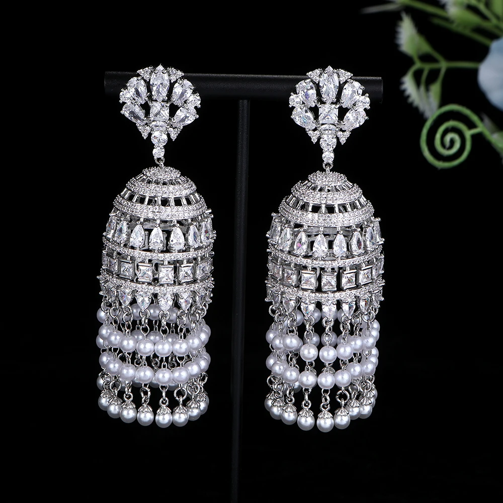 New Trendy Drop Lantern Desgin Earrings For Women Wedding Party Indian Dubai Bridal Jewelry Boucle d'oreille Femme Gift E9800