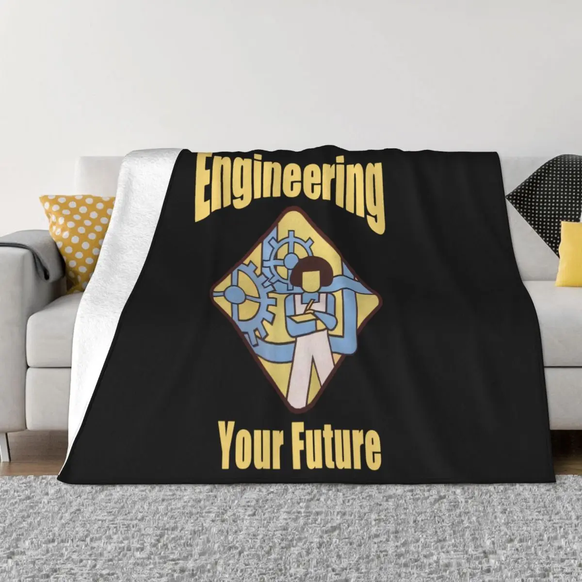 Engineering Your Future Lady Engineer Career Girl Rock Power Brainiac S Throw Blanket