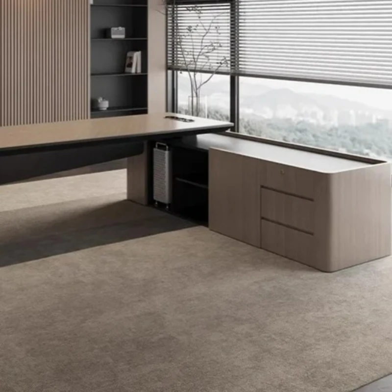 

Large Drawer Computer Desk Organiser Modern Chair Reading Reception Table L Shaped Asthetic Escritorio Plegable Office Furniture