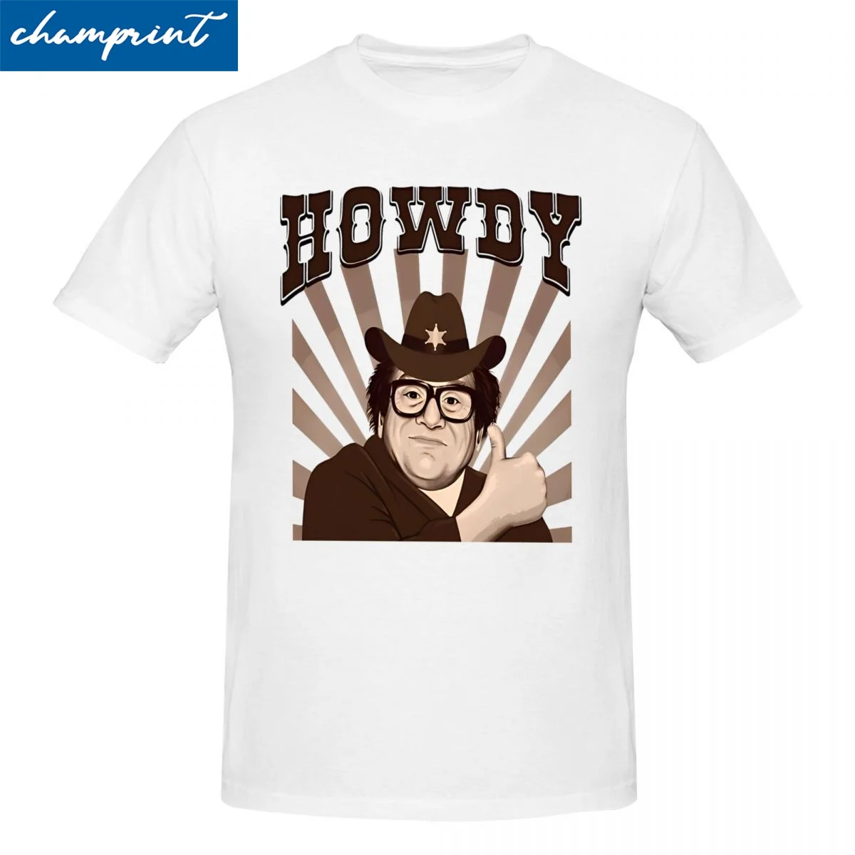 Vintage Howdy Cowboy Danny Devito Tshirts For Men Women Cotton Short Sleeve Hip Hop Vintage Round Neck TopsTops