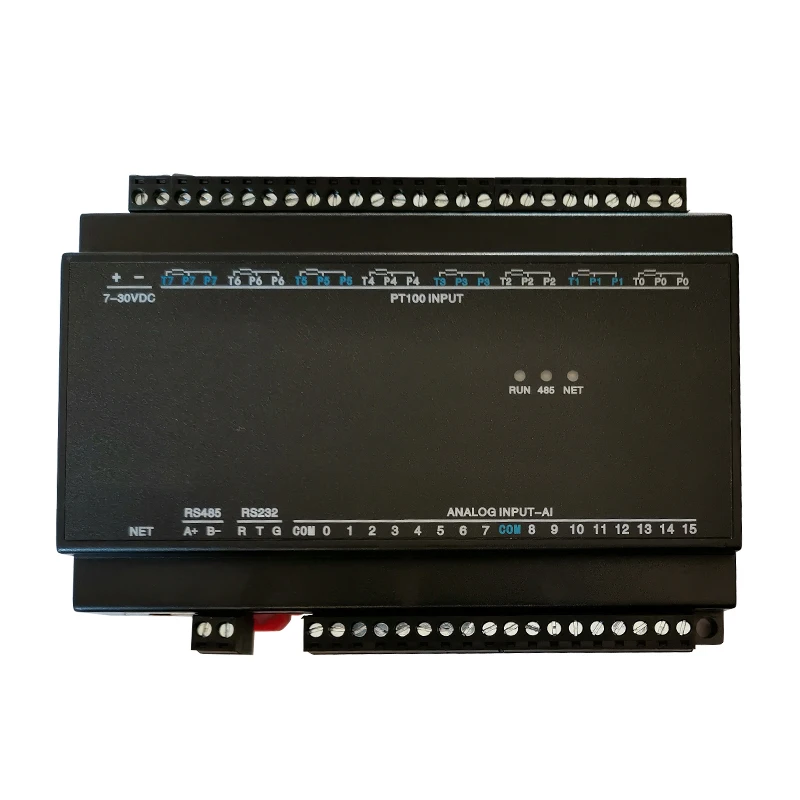 

8 PT100 16 AI RTD thermal hot resistance Analog Input 232 485 Ethernet LAN Modbus RTU TCP IP Remote IO I/O Controller T-400-2