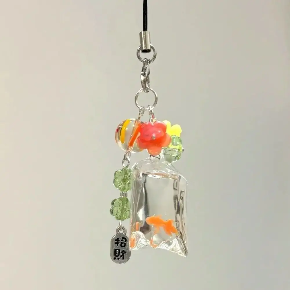 NEW Fish Cute Phone Charms Pendant Colorful Lucky Cases For iPhone 15 CCD Camera Schoolbag Ins Korea Flower Bead DIY Customized