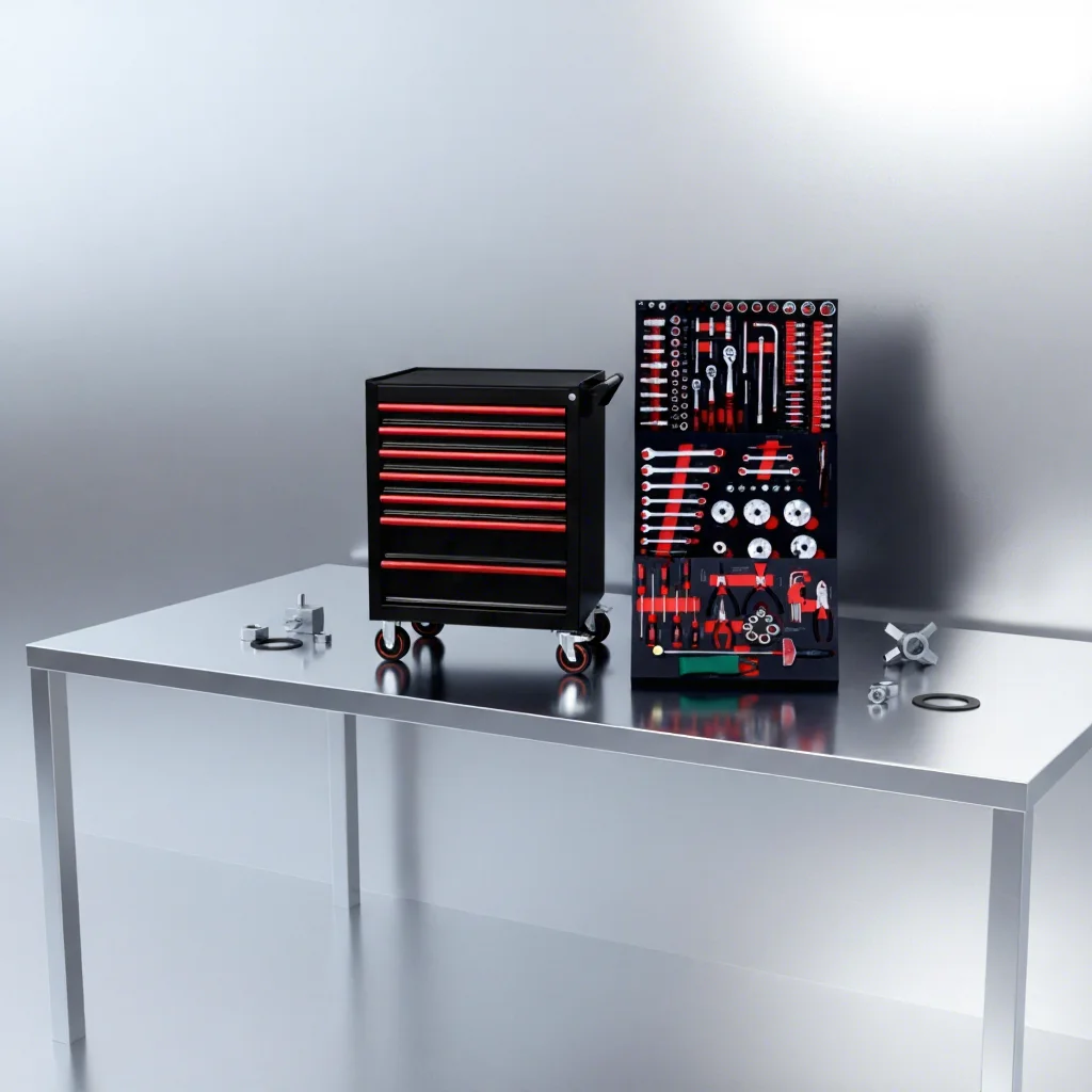 

Модульный инструментальный шкаф с несколькими ящиками для мастерской и автосервиса