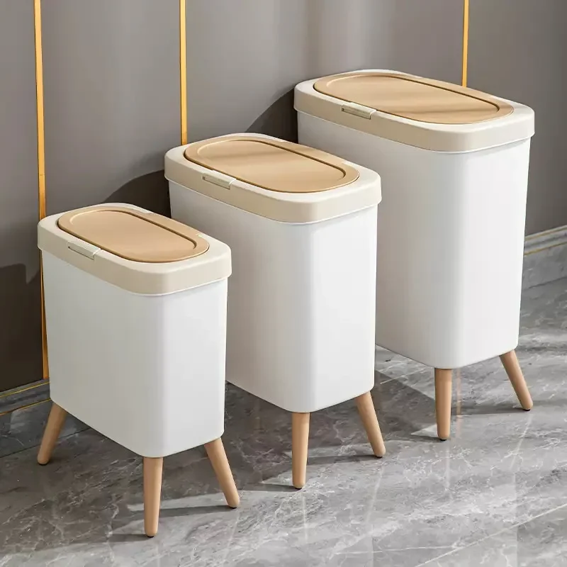 Kitchen Bathroom Living Room Office Bedroom Household Trash Can Small Medium Large Size Waste Bin with Lid