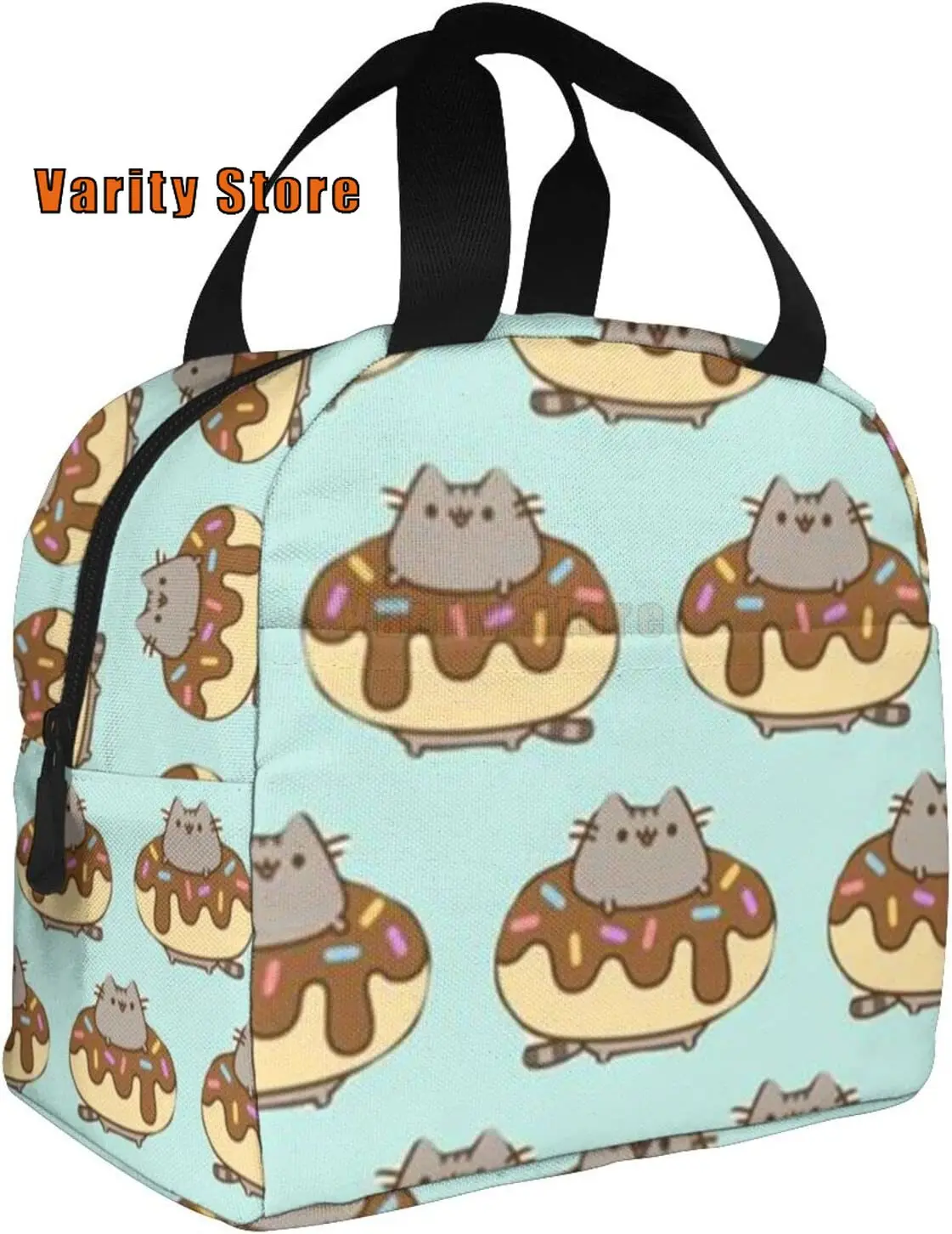 NA Cute Cat donut Lunch Box borsa termica per il pranzo borsa per il pranzo borsa per Snack riutilizzabile contenitore per alimenti per ragazzi e