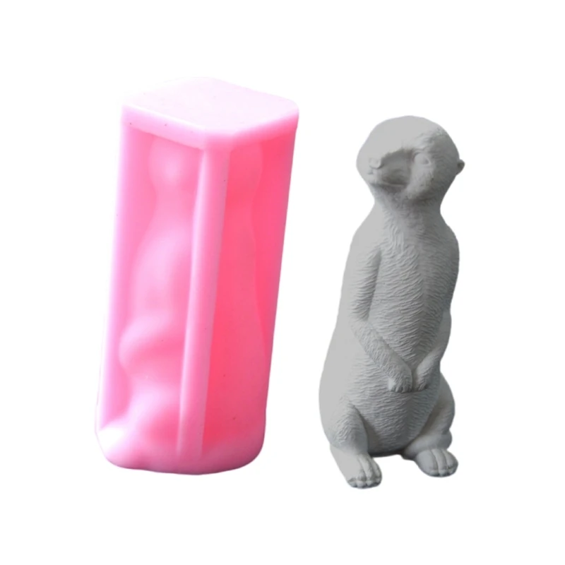 F2TD Heat Resistant Meerkats Mold Nonstick Mould for Artistic Home and Event Decoration Flexible Silicone Form