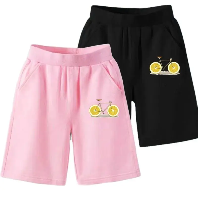 Girls Summer Shorts Fashion Comfortable Breathable Sports Shorts Children Maple Leaf Print Five Point Pants