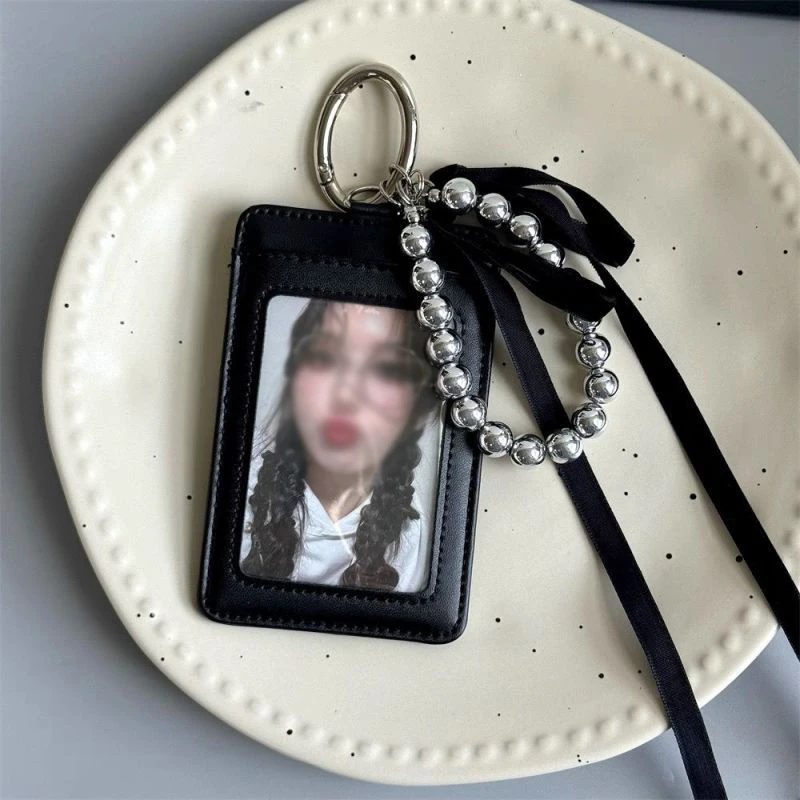 

Ins Pu Leather Card Holder Kpop Idol Photocard Holder Keychain Idol Photo Cards Sleeve Photo Display Pendant Cards Cover New