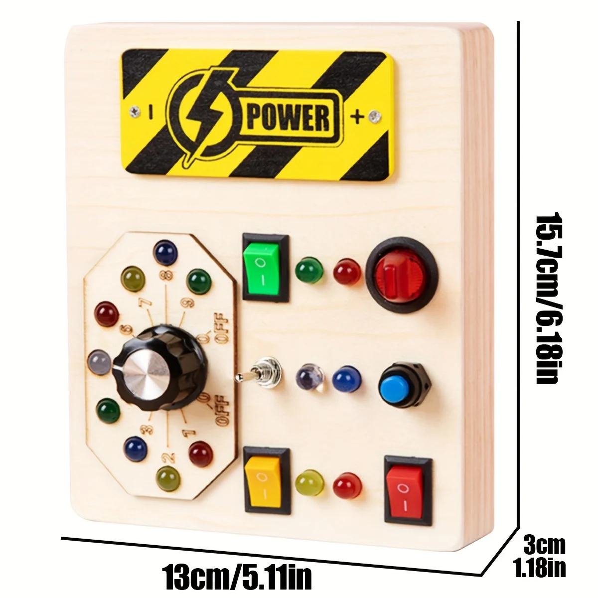 Wooden Busy Board With Light Switches, Fine Activity Motor Skills Travel Toys For Kids, Christmas Gifts, Halloween Gifts