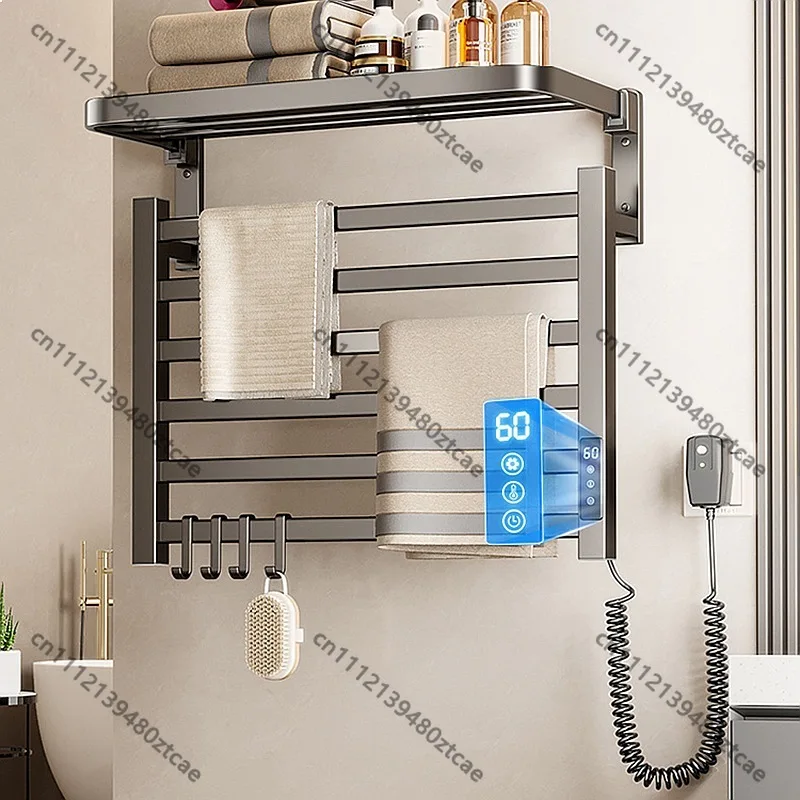 

Electric Heated Towel Rail Bathroom Wall Rack Thermostat Sterilization Dryer Warmer