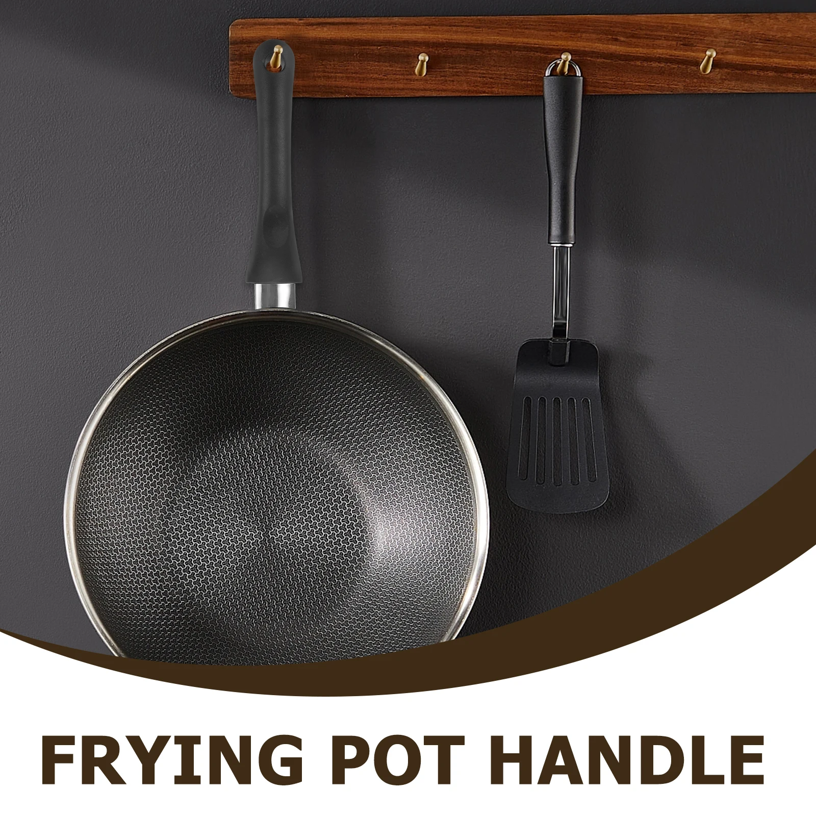 

Anti-scald Pot Handle Long Grip Replacement Detachable Handles for Milk Pan Frying Skillet Stove Practical Nonskid