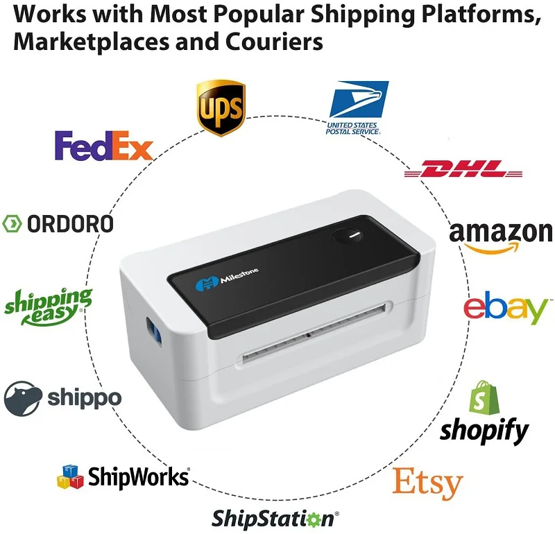 Meihengtong Impresora Termica Maker Sticker 4inch Wireless Bluetooth Thermal Label Printer Express Logistics Sublimation Blanks