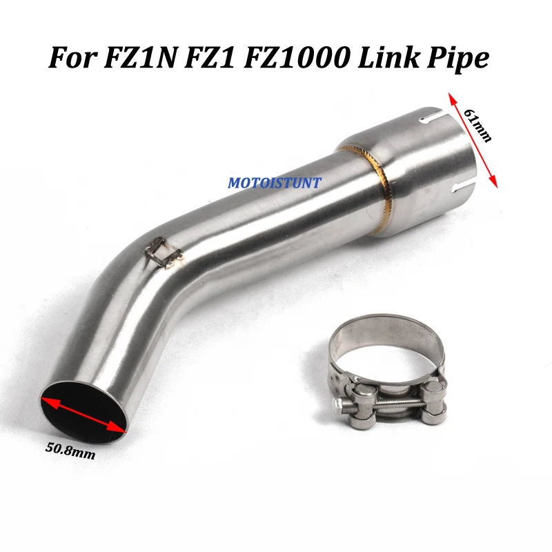 For FZ1 FZ1N FZ1000 Motorcycle Exhaust Escape Modified Muffler Mid Connection Stainless steel Link Pipe Moto Slip on