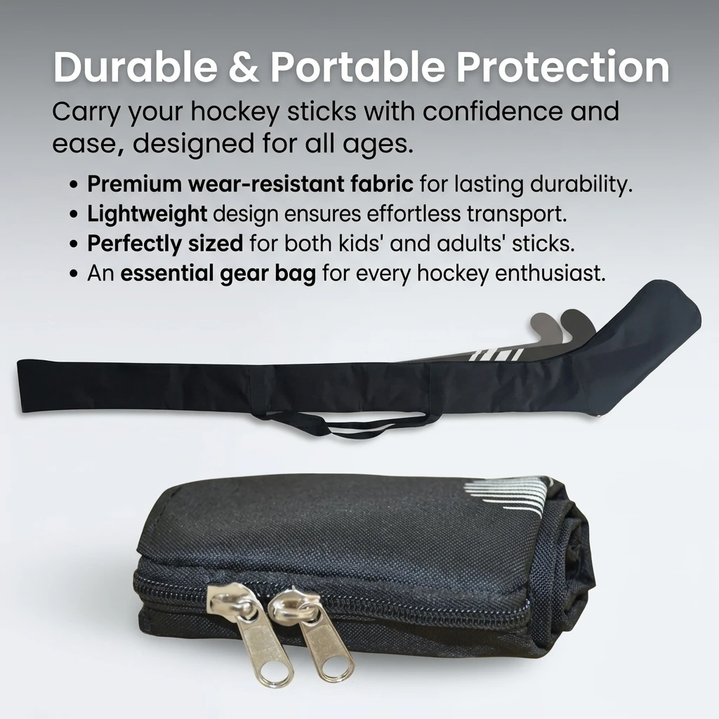 1Pcs Portable One Shoulder Ice Hockey Stick Bag High Quality Black Light  Waterproof Stick Adjustable For Hockey Stick