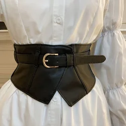 Cinturón moda mujer con vestido abrigo diseño elástico cinturón elástico nicho negro con versión amplia del cinturón