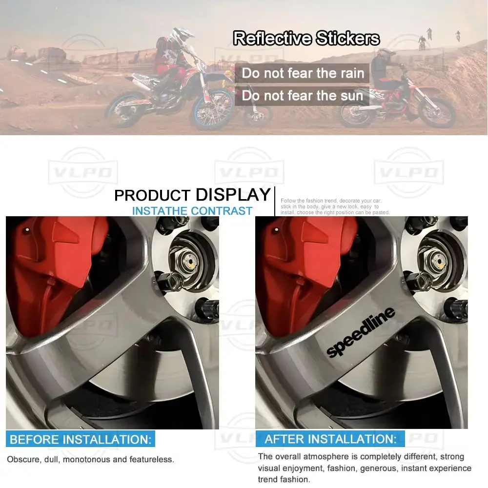 For Speedline Wheels Stickers Car Sticker Waterproof Decals Wheel Alloy Rim Spoke Decoration