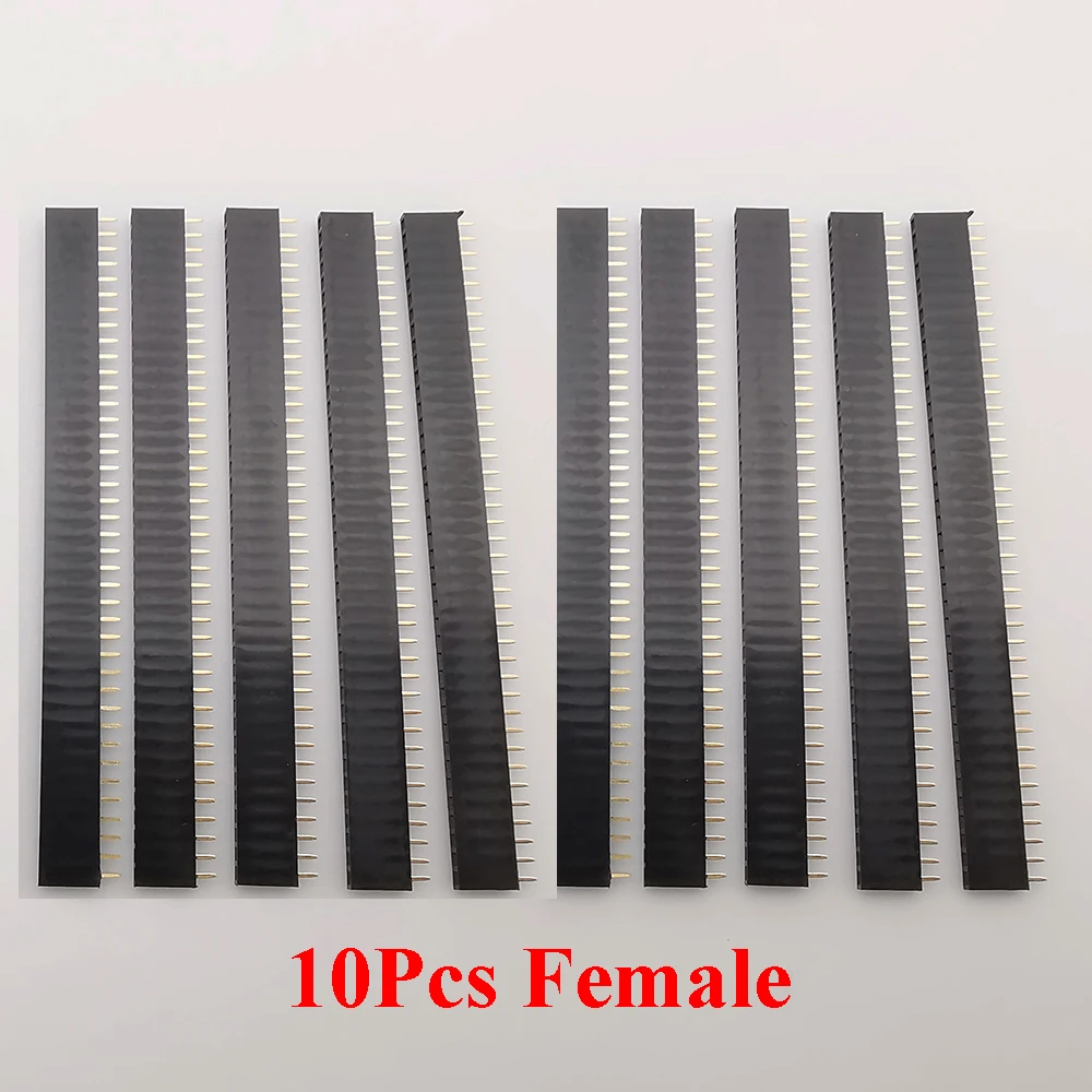 10 Stücke 40 Pin Zerbrechliche Pin Header 2,54mm Einreihige Männlich Weiblich Header Connector Kit PCB Pin Streifen Für Arduino