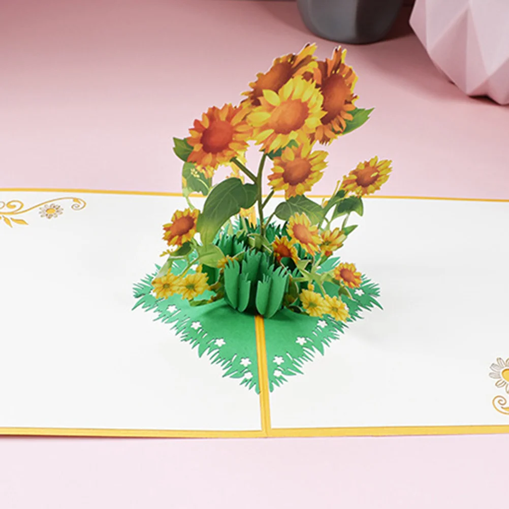 

BUTIFULSIC 3D Greeting Card Thanksgiving Sunflower Xmas Birthday Card Delicate Up Design for Holiday Gift