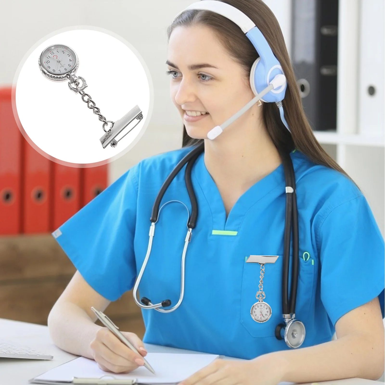 Orologio da tasca da appendere per infermiera per medico, personale medico, orologio durevole con numero chiaro, cronometraggio accurato, classico creativo