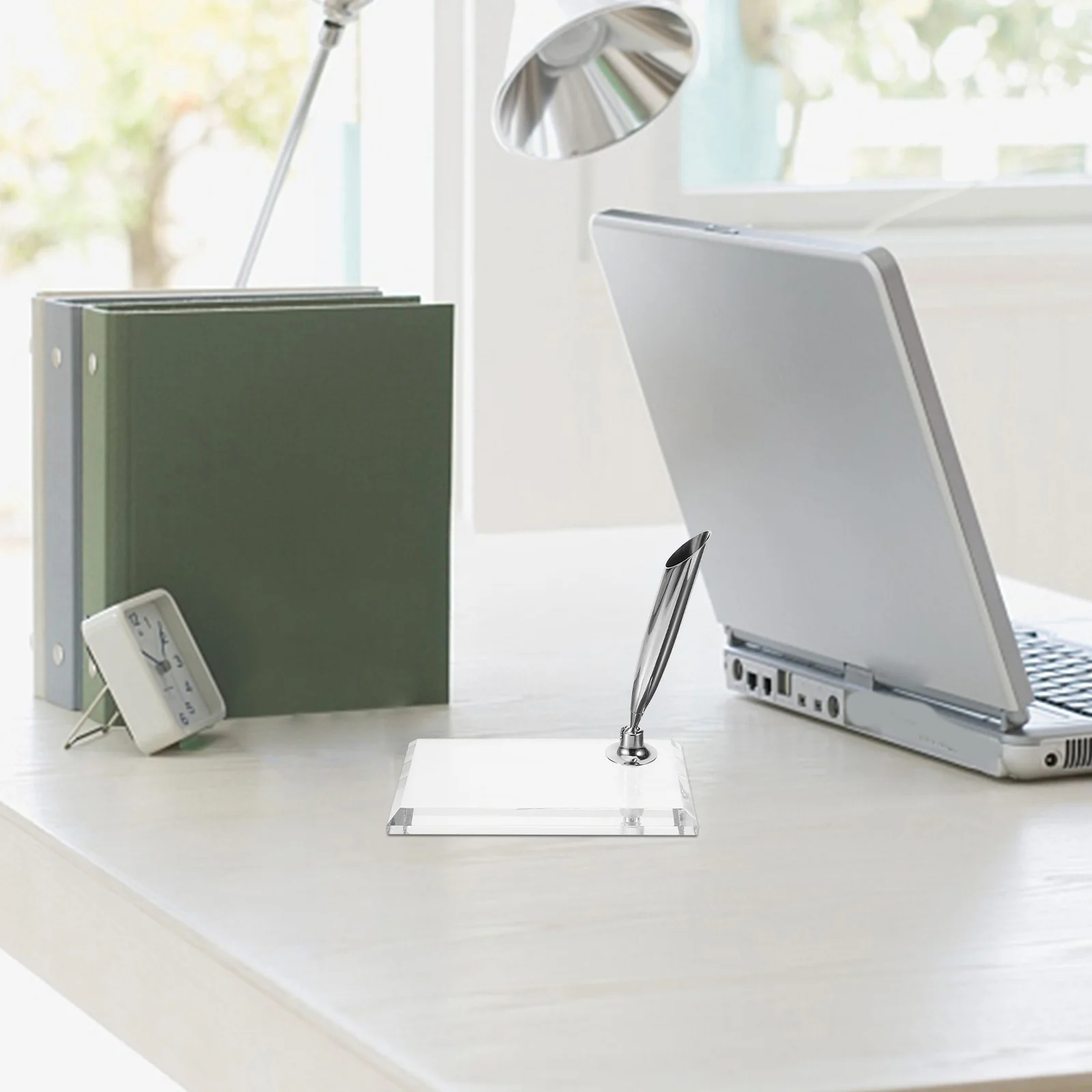 

Vintage Single Pen Holder for Desk Handcrafted Acrylic Plume Dip Pen Stand Organizational Office Accessory Gift Idea