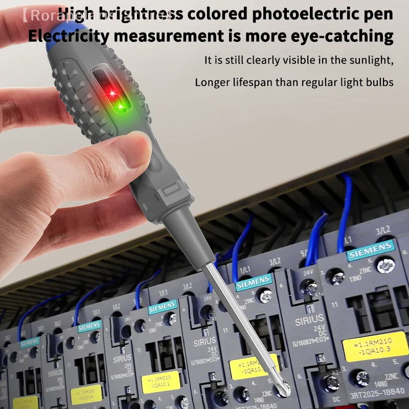 2 In1Induction Electric Pen Multi-Purpose Heavy Duty Test Pen Magnetic Screwdriver With Double Color Light Voltmeter Power Detec
