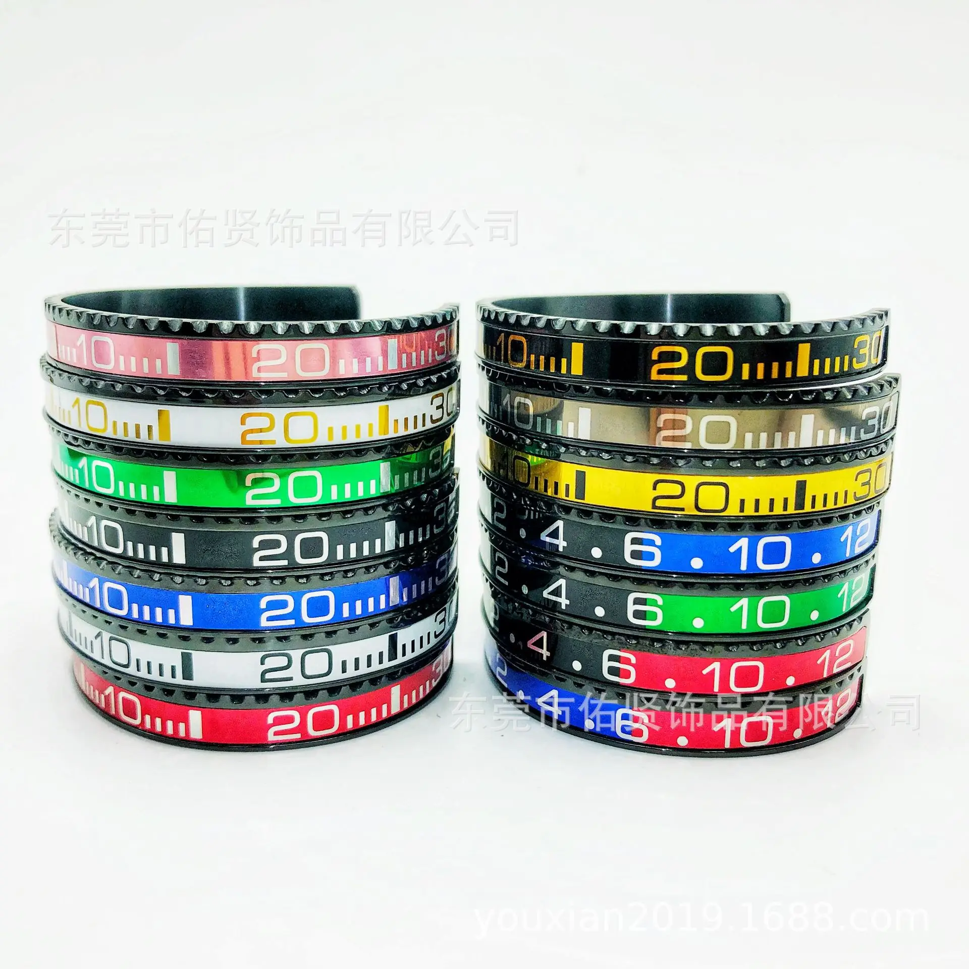 Sand Surface Black Open Titanium Steel Fashion Bracelet, Digital Men's and Women's Graduated Watch Accessories Bracelet