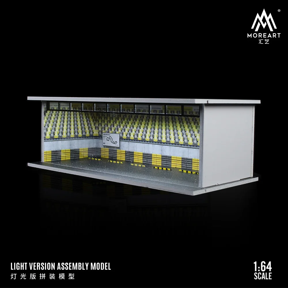 MoreArt 1/64 Racing car park LED lighting version assembled scene model set/shipping in january 2025