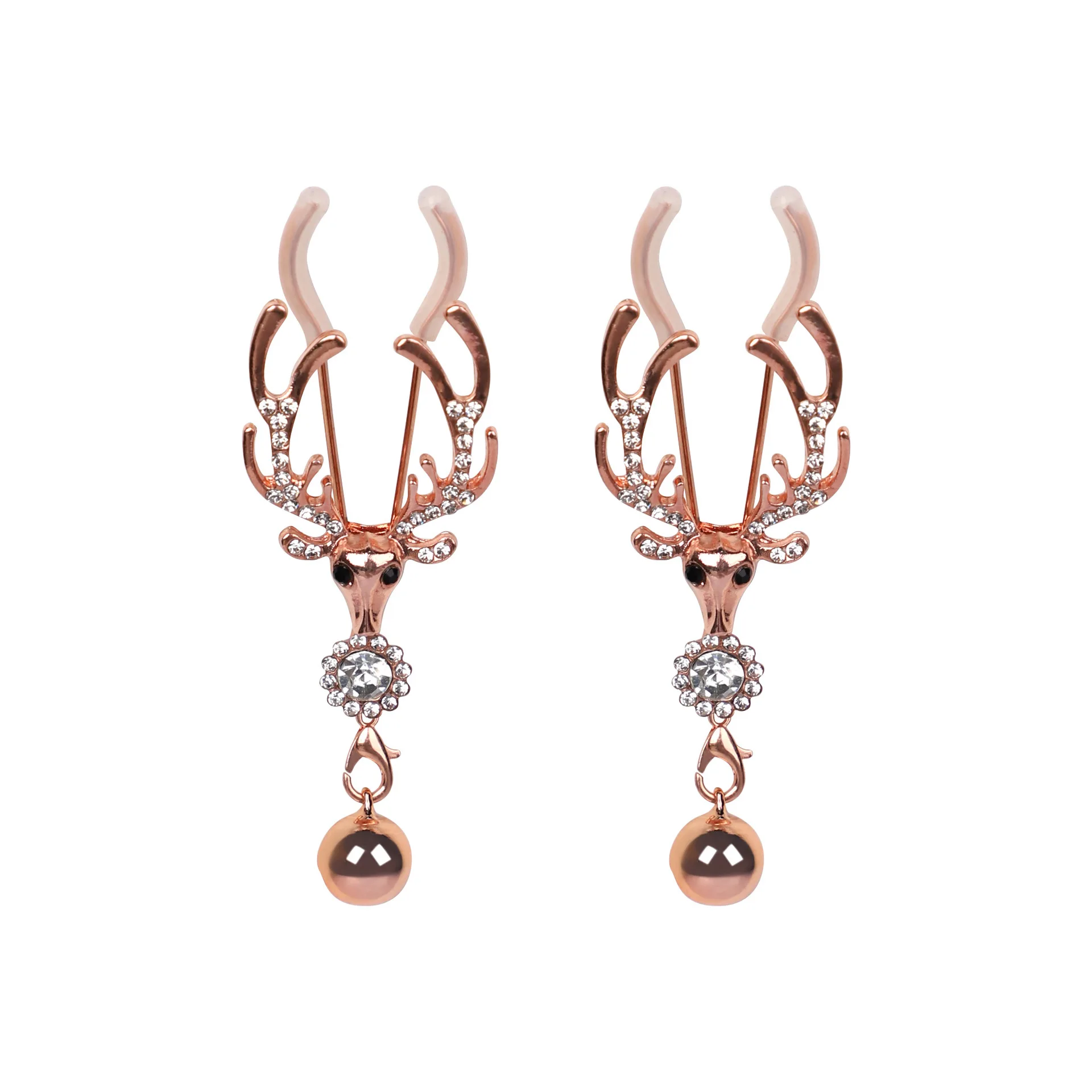 ارتفع الذهب الغزلان النمذجة قابل للتعديل الحلمة المشابك مع جرس SM الأزواج تحفيز البظر الحلمة كليب يمزح الدعائم لوازم #1