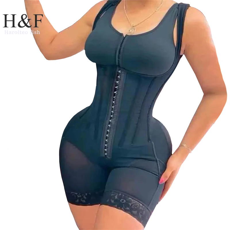 High Compression Shapewear Full Body Shaper Girdles with Brooches Bust for Postpartum Slimming Sheath Belly Fajas Colombianas