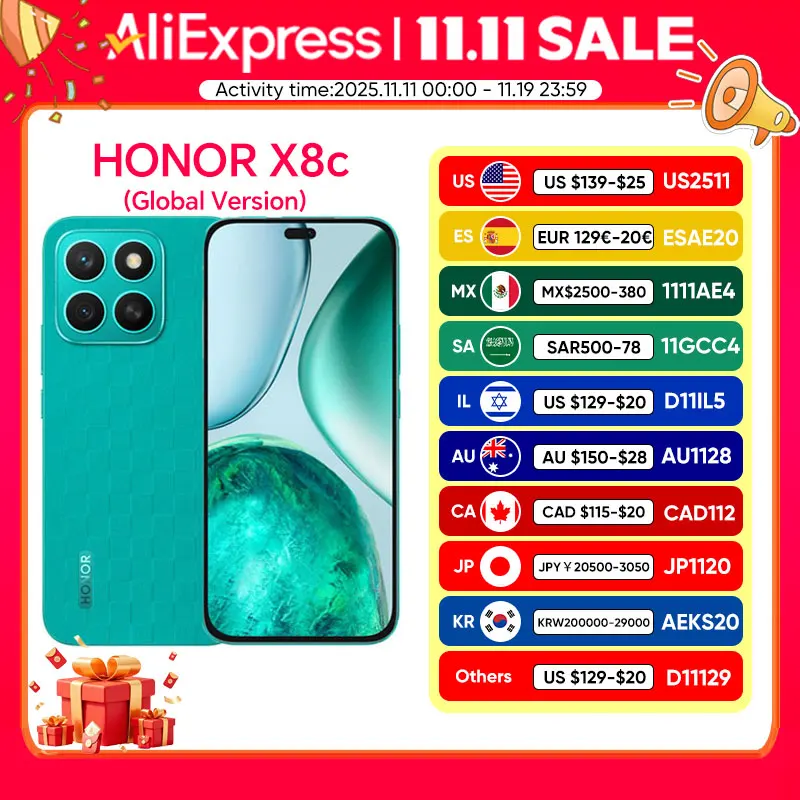 New Global Version HONOR X8c Smartphone Snapdragon 685 6.7'' 120Hz AMOLED Display 5000mAh Battery 35W SuperCharge 108MP Camera