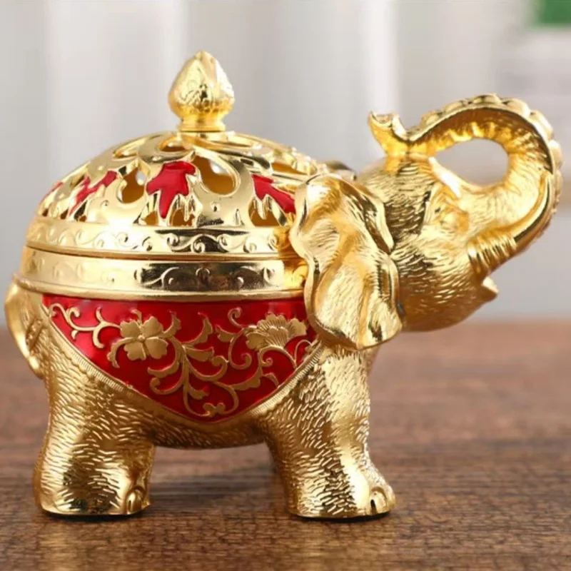 

Elephant Shape Aromatherapy Incense Burner,Exquisite Alloy Incense Pile Stove Church Stove,Meditation YoGa Sandalwood Burner