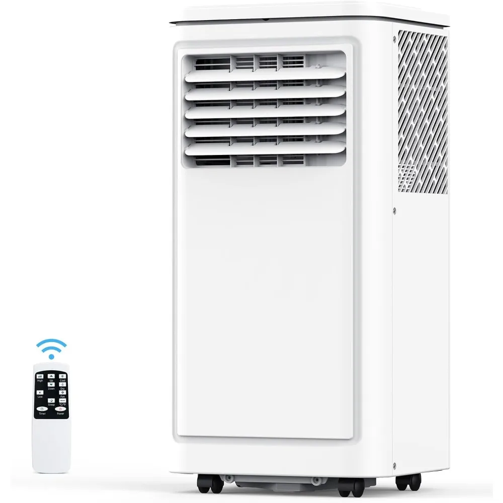 10000 BTU 휴대용 에어컨, 3 in 1 휴대용 AC, 선풍기, 리모컨 포함 제습기, 24H 타이머, 2 가지 속도