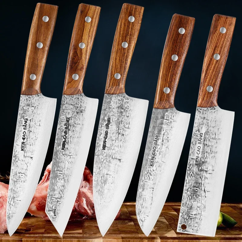 Forged Stainless Steel Boning Chef Knife Meat Cleaver Utility Bone Fruit Fish Fillet Cutting Tools for Kitchen Household