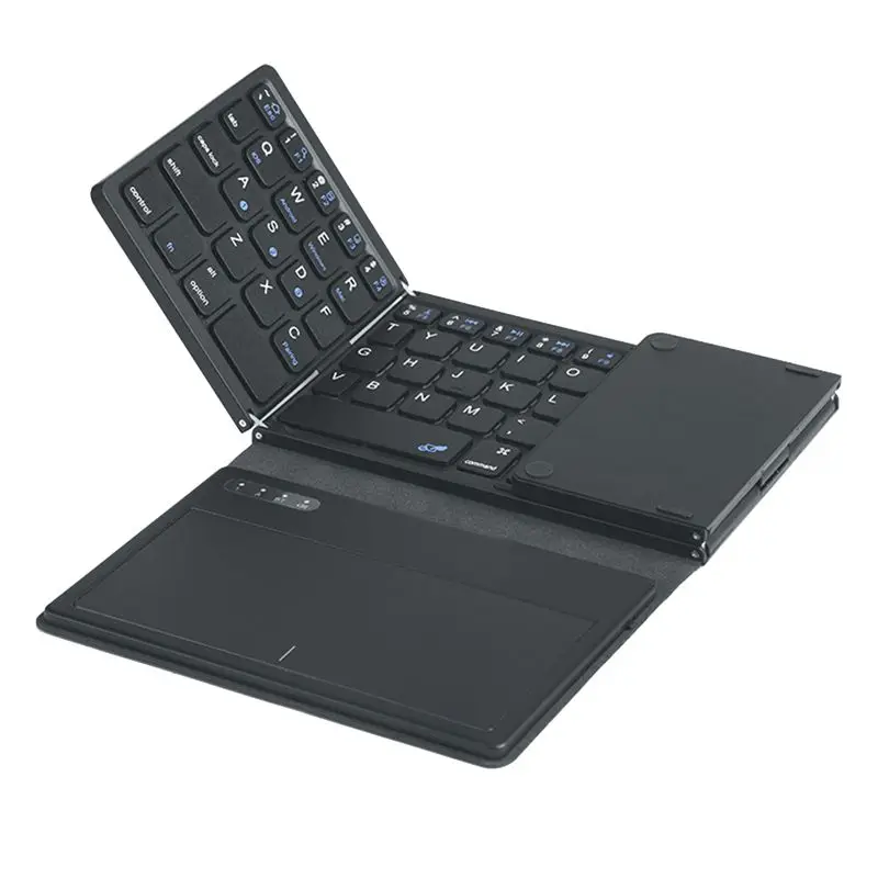 L77A Foldable Bluetooth Wireless Keyboard with Touchpad Ultra Slim Pocket Folding Keyboard for IOS,Android, PC Tablet