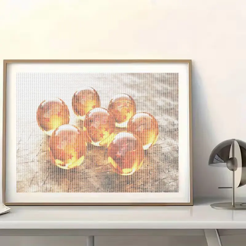 1PC Kit Lukisan Berlian 5D Full Drill, 40x50CM Seni Anime Dragon Ball Z Bola Naga Ajaib, Bordir Kristal Rhinestone DIY