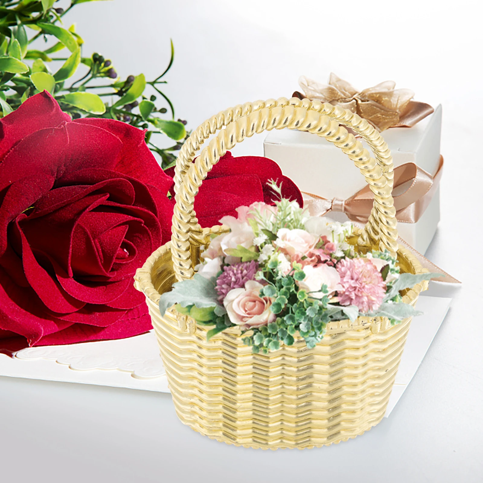 

Decorative Small Candy Gift Packing Basket Storage Wedding Party Favors Shower Gift Packing Boxes Storage Solutions