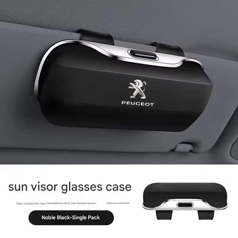 

Car Visor Sunglasses Glasses Case Clip Eyeglasses Box Holder For Peugeot 208 3008 308 2008 207 107 508 607 106 406 407 307 206 3