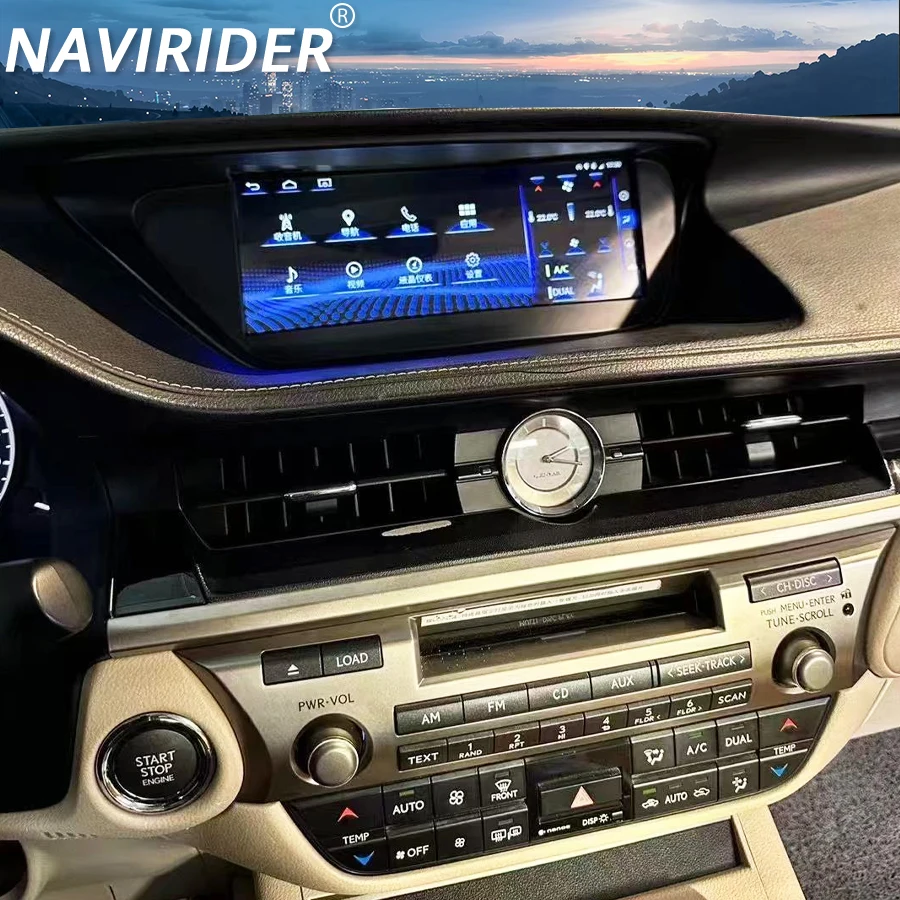 Navi with 360 GPS 4G Qled Screen 10.25''AHD Android 14 Carplay BT DSP Car Radio For LEXUS ES ES200 ES300H ES250 ES350 2013-2017