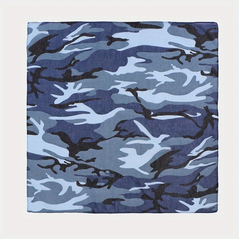 屋外カモフラージュバンダナ,小さなスカーフ,レトロなヒップホップバンダナ,色あせない,53x53cm