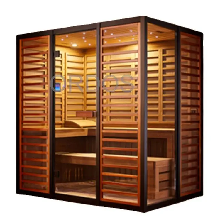 Red Ceder Dry Sauna Wood Far Infrared Sauna 3 Person Suna Room Sauna